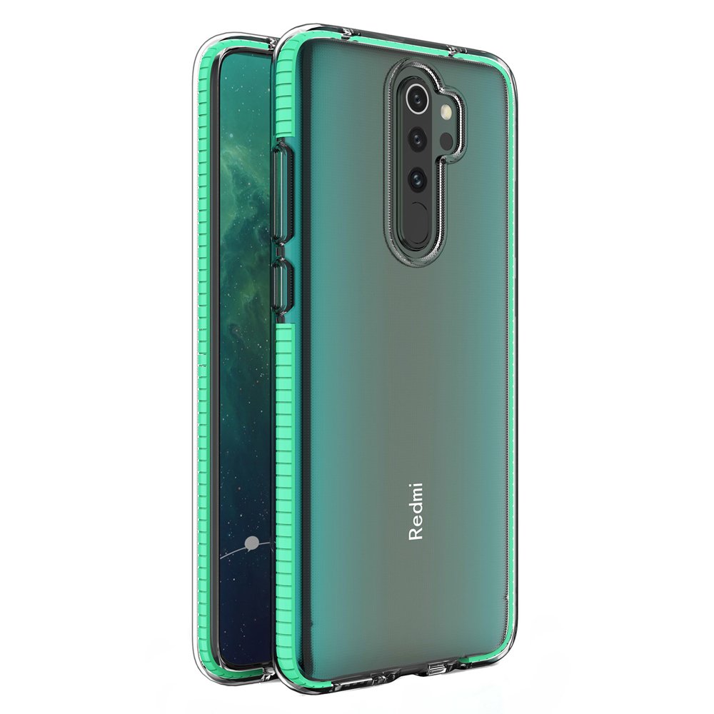 Capa protetora de gel de TPU transparente com moldura colorida para Xiaomi Redmi Note 8 Pro mint