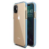 Capa protetora de gel de TPU transparente com moldura colorida para iPhone 11 azul claro