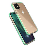 Capa protetora de gel de TPU transparente com moldura colorida para iPhone 11 azul claro