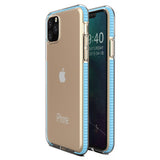 Capa protetora de gel TPU transparente com moldura colorida para iPhone 11 Pro azul claro