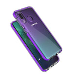 Capa protetora de gel TPU transparente com moldura colorida para Samsung Galaxy A20e azul claro