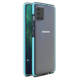 Capa protetora de gel de TPU transparente com moldura colorida para Samsung Galaxy A51 azul claro
