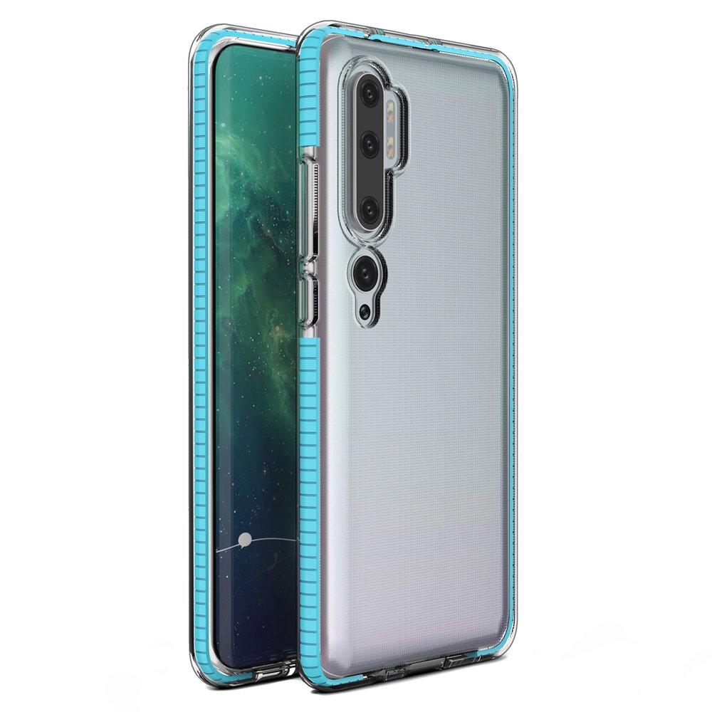 Capa protetora de gel TPU transparente com moldura colorida para Xiaomi Mi Note 10  -  Mi Note 10 Pro  -  Mi CC9 Pro azul claro