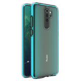 Capa protetora de gel TPU transparente com moldura colorida para Xiaomi Redmi Note 8 Pro azul claro