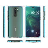 Capa protetora de gel TPU transparente com moldura colorida para Xiaomi Redmi Note 8 Pro azul claro