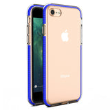 Capa protetora de gel TPU transparente com moldura colorida para iPhone SE 2020  -  iPhone 8  -  iPhone 7 azul escuro