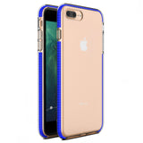 Capa protetora de gel TPU transparente com moldura colorida para iPhone 8 Plus  -  iPhone 7 Plus azul escuro