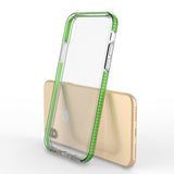 Capa protetora de gel TPU transparente com moldura colorida para iPhone XS  -  iPhone X azul escuro