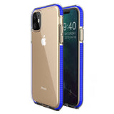 Capa protetora de gel TPU transparente com moldura colorida para iPhone 11 azul escuro