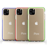 Capa protetora de gel de TPU transparente com moldura colorida para iPhone 11 Pro azul escuro