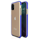 Capa protetora de gel de TPU transparente com moldura colorida para iPhone 11 Pro Max azul escuro