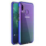 Capa protetora de gel de TPU transparente com moldura colorida para Samsung Galaxy A20e azul escuro