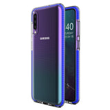 Capa protetora de gel de TPU transparente com moldura colorida para Samsung Galaxy A50s  -  Galaxy A50  -  Galaxy A30s azul escuro