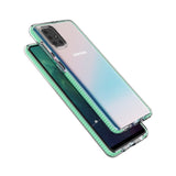 Capa protetora de gel TPU transparente com moldura colorida para Samsung Galaxy A71 azul escuro