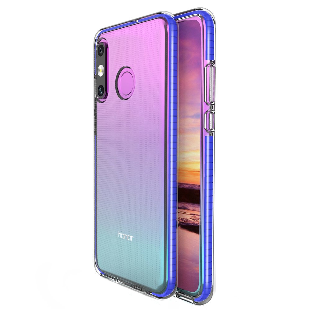 Capa protetora de gel TPU transparente com moldura colorida para Huawei P30 Lite azul escuro