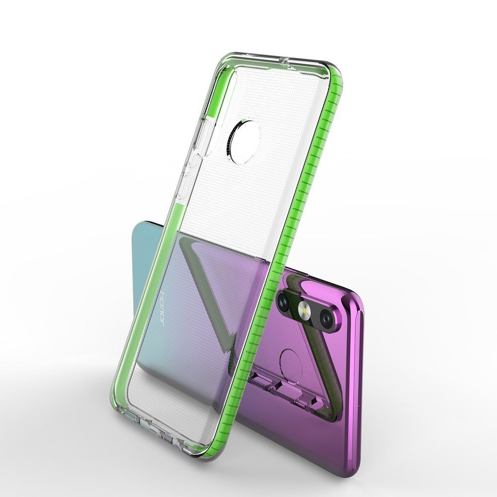 Capa protetora de gel TPU transparente com moldura colorida para Huawei P30 Lite azul escuro