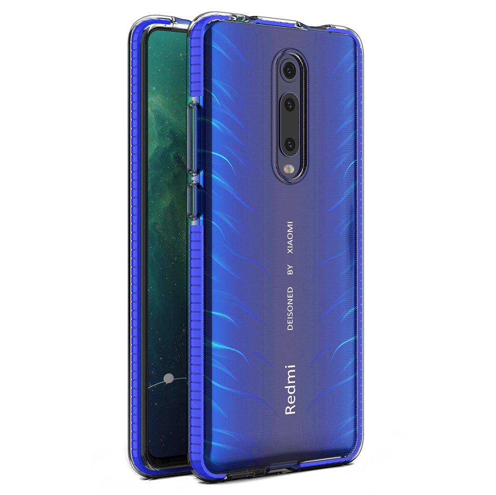 Capa protetora de gel TPU transparente com moldura colorida para Xiaomi Mi 9T  -  Xiaomi Mi 9T Pro azul escuro