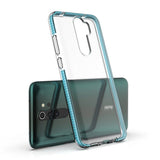 Capa protetora de gel de TPU transparente com moldura colorida para Xiaomi Redmi Note 8 Pro azul escuro