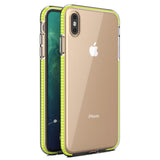 Capa protetora de gel TPU transparente com moldura colorida para iPhone XS  -  iPhone X amarelo