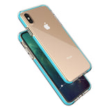 Capa protetora de gel TPU transparente com moldura colorida para iPhone XS  -  iPhone X amarelo