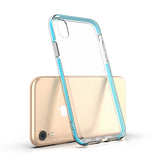 Capa protetora de gel TPU transparente com moldura colorida para iPhone XR amarelo
