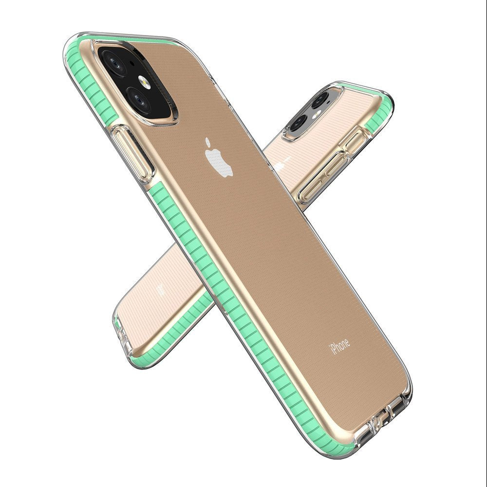 Capa protetora de gel TPU transparente com moldura colorida para iPhone 11 amarelo