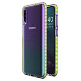 Capa protetora de gel de TPU transparente com moldura colorida para Samsung Galaxy A50s  -  Galaxy A50  -  Galaxy A30s amarelo