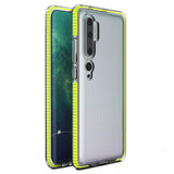 Capa protetora de gel TPU transparente com moldura colorida para Xiaomi Mi Note 10  -  Mi Note 10 Pro  -  Mi CC9 Pro amarelo