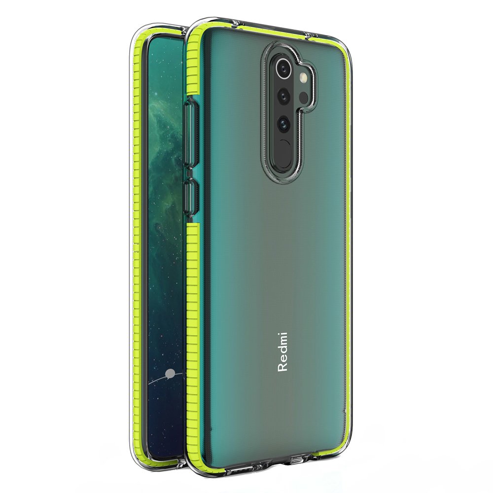 Capa protetora de gel de TPU transparente com moldura colorida para Xiaomi Redmi Note 8 Pro amarelo