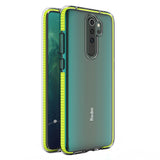 Capa protetora de gel de TPU transparente com moldura colorida para Xiaomi Redmi Note 8 Pro amarelo