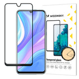 Protetor de tela super resistente de vidro temperado Wozinsky totalmente coberto com moldura compatível para Huawei P40 Lite  -  Nova 7i  -  Nova 6 SE preto