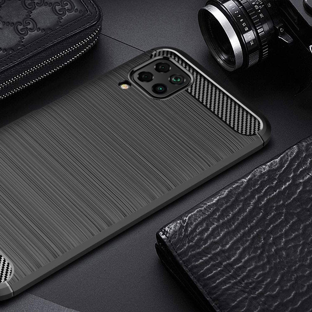 Capa carbono Capa flexível de TPU para Huawei P40 Lite  -  Nova 7i  -  Nova 6 SE azul