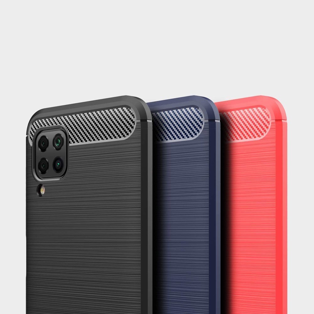 Capa carbono Capa flexível de TPU para Huawei P40 Lite  -  Nova 7i  -  Nova 6 SE azul