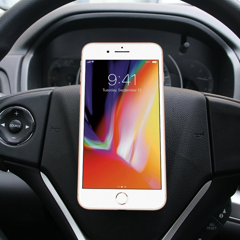 Suporte magnético autoadesivo para telefone automotivo volante prateado