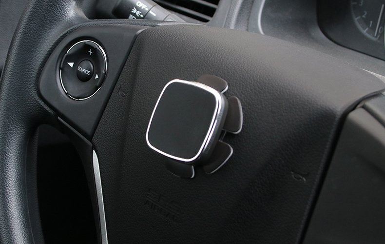 Suporte magnético autoadesivo para telefone automotivo volante prateado