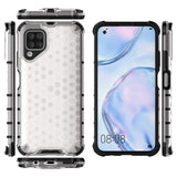 Capa de armadura de favo de mel com pára-choque de TPU para Huawei P40 Lite  -  Nova 7i  -  Nova 6 SE transparente