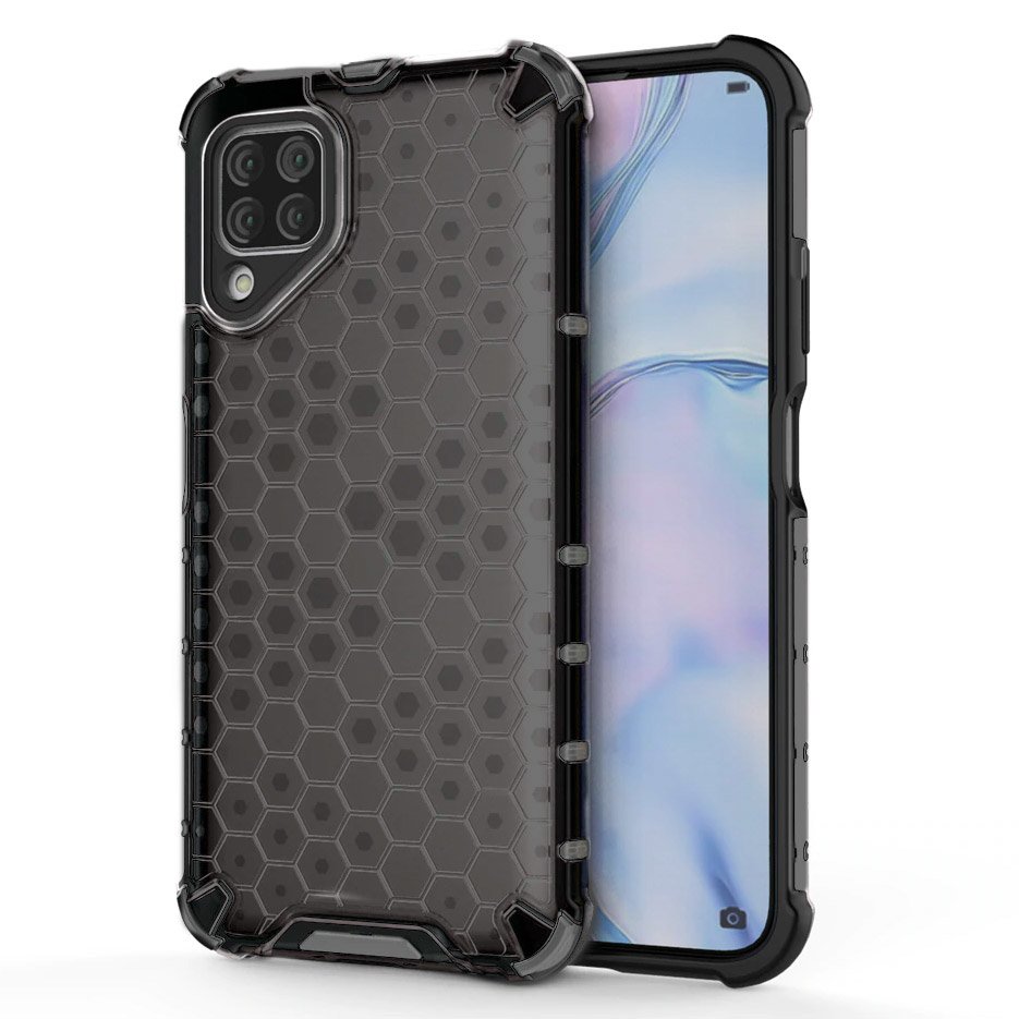Capa de armadura em caixa de favo de mel com pára-choque de TPU para Huawei P40 Lite  -  Nova 7i  -  Nova 6 SE preto