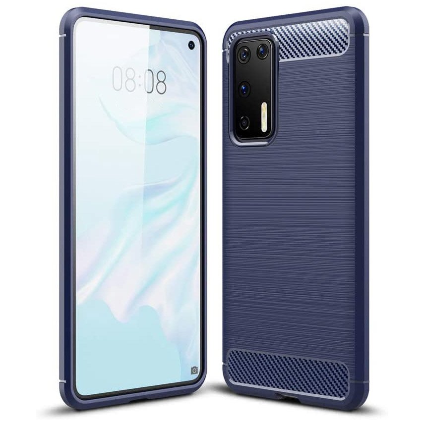 Capa carbono Capa flexível TPU para Huawei P40 Pro azul
