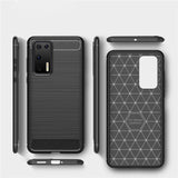 Capa carbono Capa flexível de TPU para Huawei P40 preta