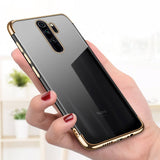 Estojo transparente de gel TPU para moldura de galvanoplastia para Xiaomi Mi 9T  -  Xiaomi Mi 9T Pro vermelho