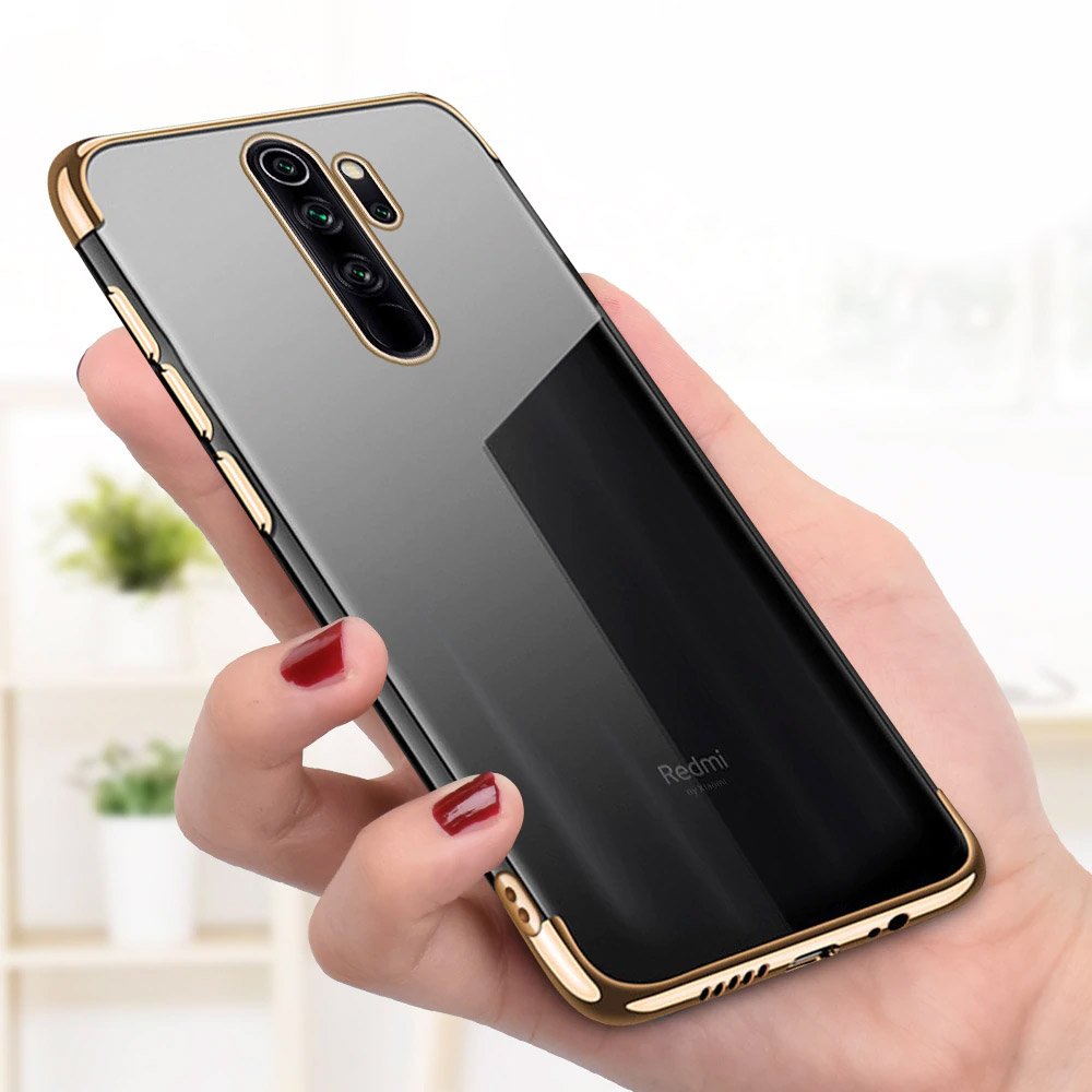 Estojo transparente de gel TPU para moldura de galvanoplastia para Xiaomi Mi 9T  -  Xiaomi Mi 9T Pro azul