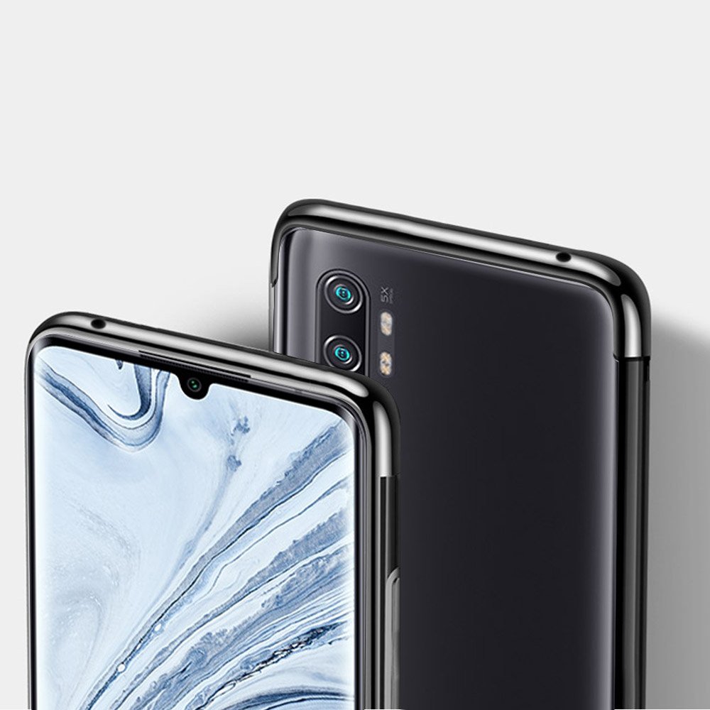 Capa de gel TPU transparente com moldura de galvanoplastia para Xiaomi Mi Note 10  -  Mi Note 10 Pro  -  Mi CC9 Pro preto