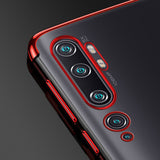 Transparente caixa de gel TPU moldura de galvanoplastia para Xiaomi Mi Note 10  -  Mi Note 10 Pro  -  Mi CC9 Pro vermelho