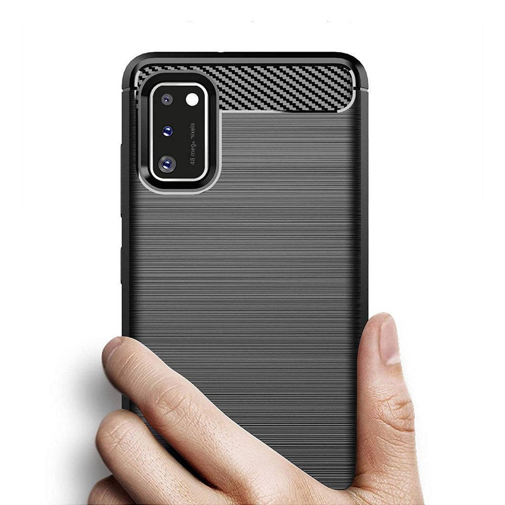Capa carbono Capa flexível de TPU para Samsung Galaxy A41 preta