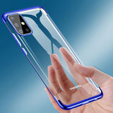 Transparente estojo de gel TPU moldura de galvanoplastia para Samsung Galaxy A51 vermelho