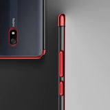Transparente estojo de gel TPU moldura de galvanoplastia para Xiaomi Redmi 8A vermelho
