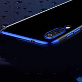 Estojo transparente de gel TPU para moldura de galvanoplastia para Xiaomi Mi 9 Lite  -  Xiaomi Mi CC9 preto