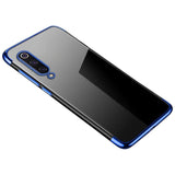 Estojo transparente de gel TPU para moldura de galvanoplastia para Xiaomi Mi 9 Lite  -  Xiaomi Mi CC9 azul