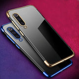 Estojo transparente de gel TPU para moldura de galvanoplastia para Xiaomi Mi 9 Lite  -  Xiaomi Mi CC9 vermelho