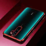 Capa de gel TPU transparente com estrutura de galvanoplastia para Xiaomi Redmi Note 8 Pro vermelho